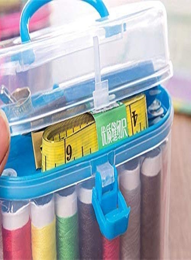 ASUVEK Best Buy Double Layer Portable Travel Sewing Kits Box with Color Needle Threads Scissor pin Hand Work Sewing Box Handwork Accessories for Home and Travel - Image 3